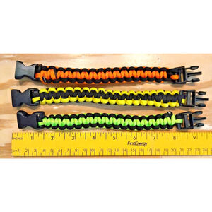 Multi Colored Paracord Hand-Woven Chinese Knot Bracelets Unisex Set of 3 Neon